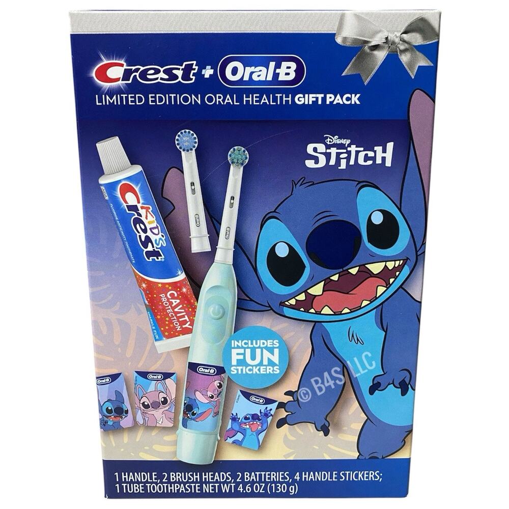 Oral-B Crest Disney Stitch Gift Pack Toothbrush Set Limited Edition New
